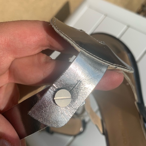 Perla Formentini gladiator metallic silver leather sandals 7.5 (European 38) - Picture 14 of 15